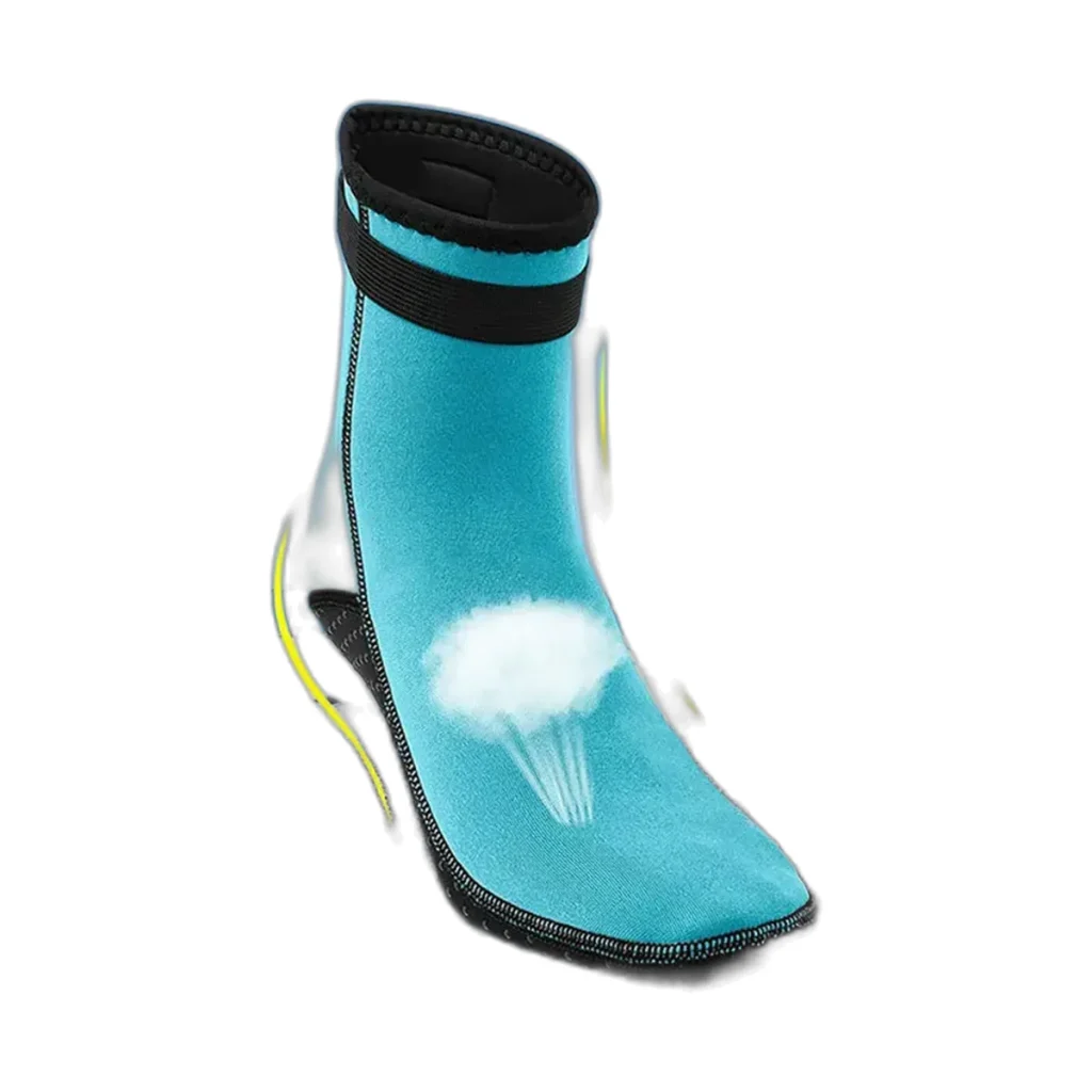 3mm Neoprene Dive Socks - Turquoise - front view
