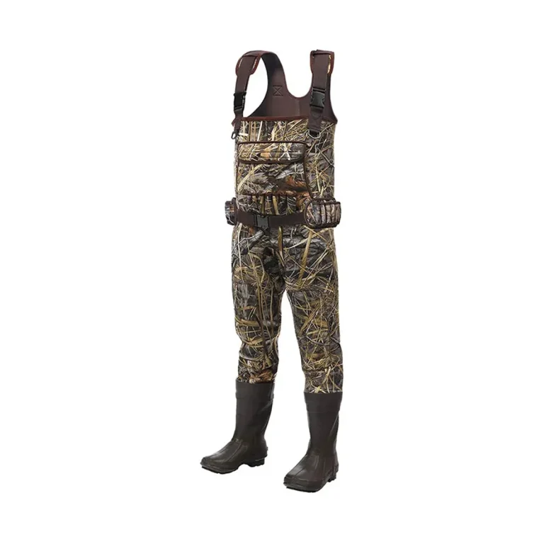 Camo Neoprene Fishing Waders - front view