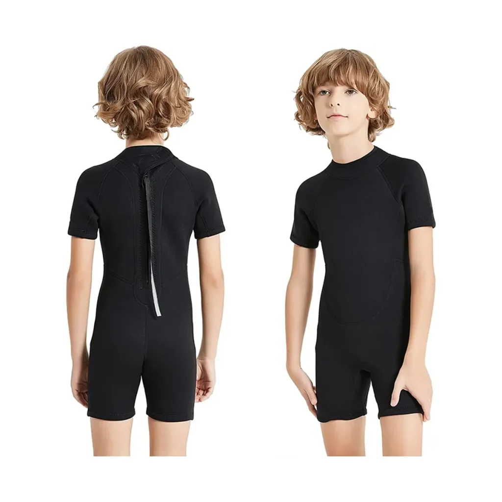Kids' 2mm Spring Wetsuit - Black - front view