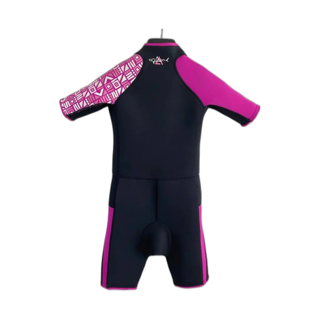 Kids' 2mm Spring Wetsuit - Magenta/Black - front view