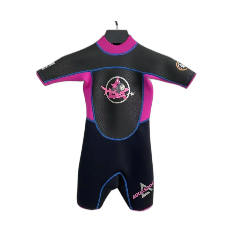 Kids' 2mm Spring Wetsuit - Pink/Navy - front view