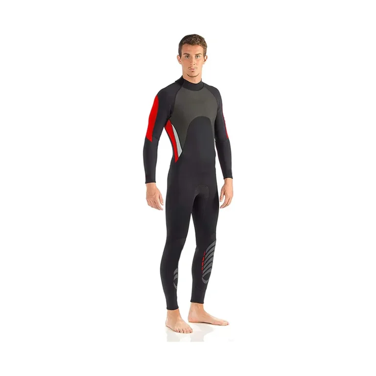 Men's 3mm Full Wetsuit - Grey/Red - front view