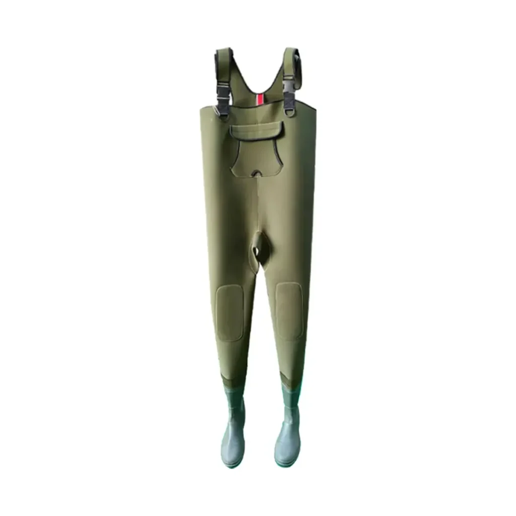 Neoprene Fishing Pants - Olive - front view