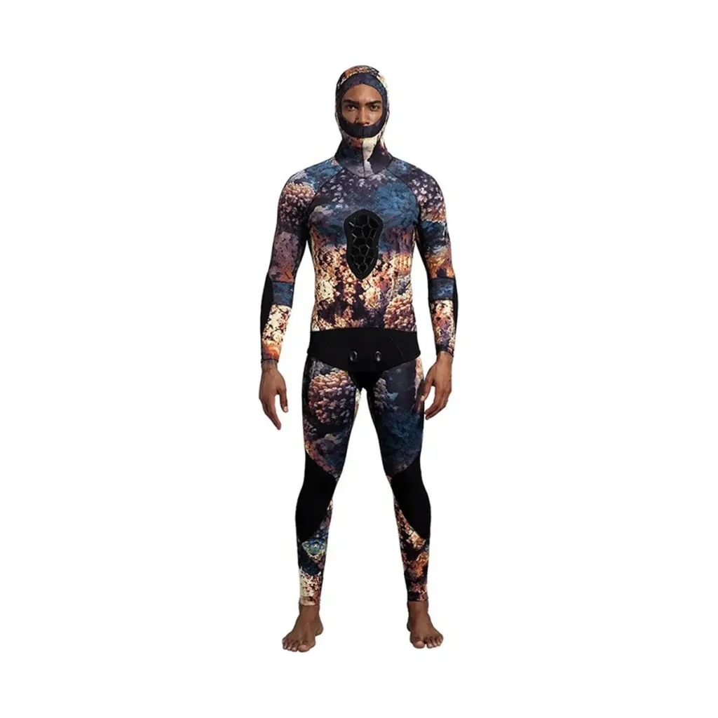 Two-Piece Camo Spearfishing Wetsuit - front view