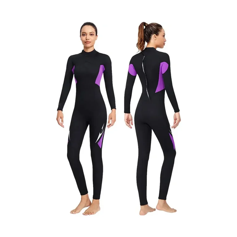 Women's 3mm Full Wetsuit - Black/Purple - front view